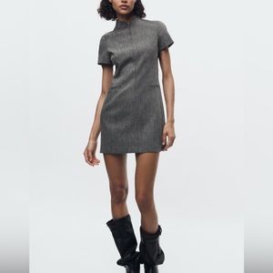 ZARA Gray MINI DRESS ZW COLLECTION FW 23/24